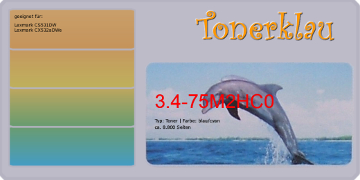 Toner 3.4-75M2HC0 kompatibel mit Lexmark 75M2HC0 / CS531/CX532