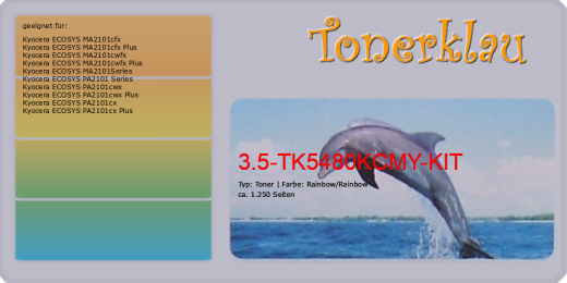 Toner 3.5-TK5480KCMY-KIT 4-farbig kompatibel mit Kyocera TK-5480K / 1T0C220NL0