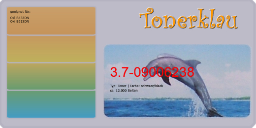 Toner 3.7-09006238 kompatibel mit Oki 09006238 / B433/513