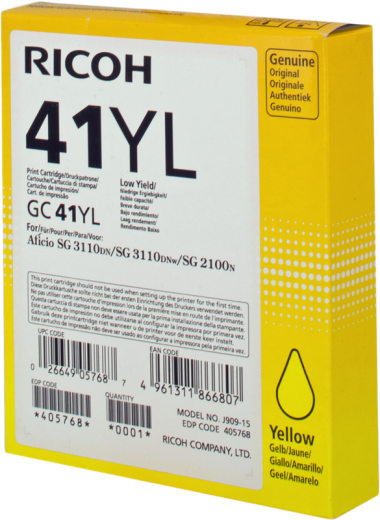 Ricoh 405768 [ 405768 / GC 41 yl ] Tinte