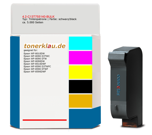Tintenpatrone 4.2-C13T755140-BULK kompatibel mit Epson C13T755140 / T7551