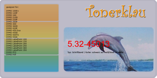 Schriftband 5.32-45013 kompatibel mit DYMO 45013